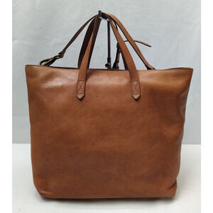 Madewell Brown Leather Top Handle Zipper Closure Satchel Shoulder Bag